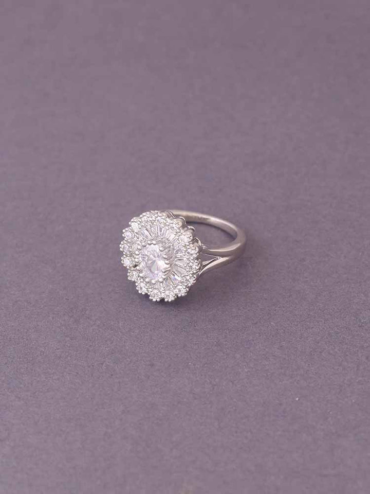Silver Emelia Zirconia Ring