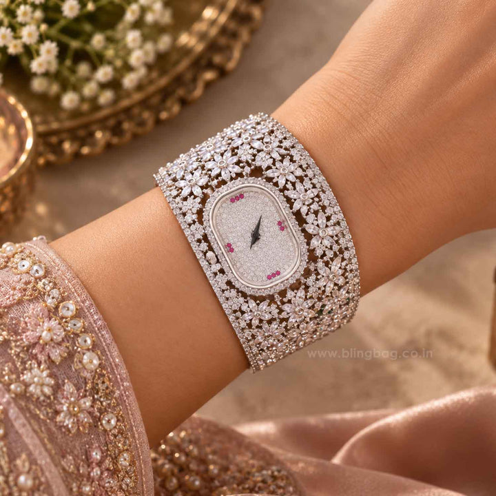 Silver Emmabella Zirconia Watch