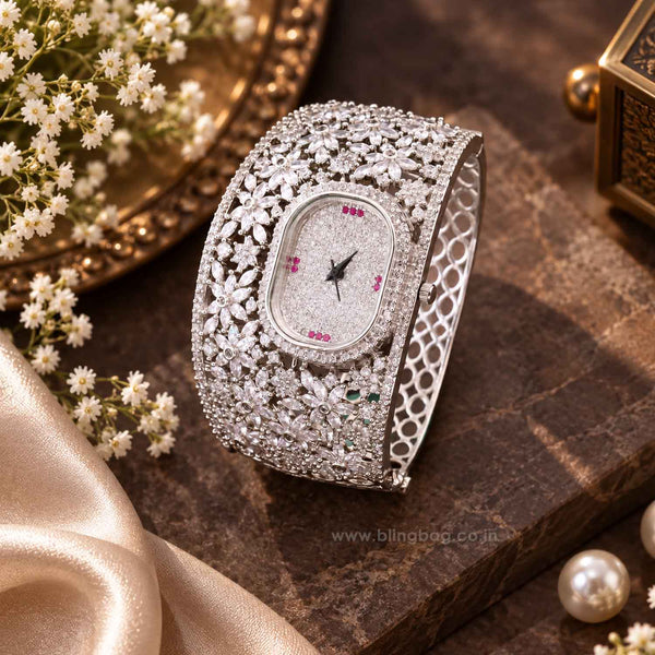Silver Emmabella Zirconia Watch