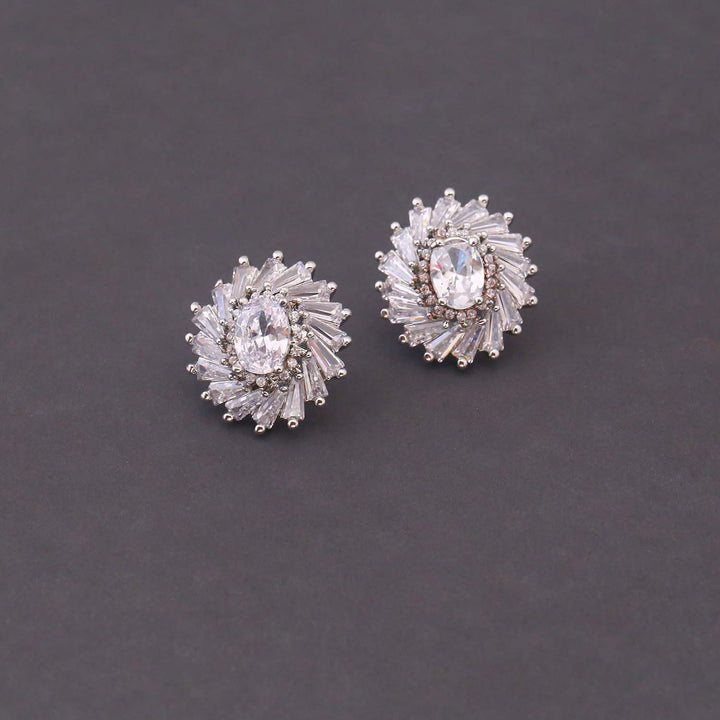 Silver Eularia Zirconia Studs