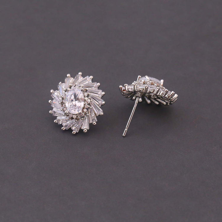 Silver Eularia Zirconia Studs