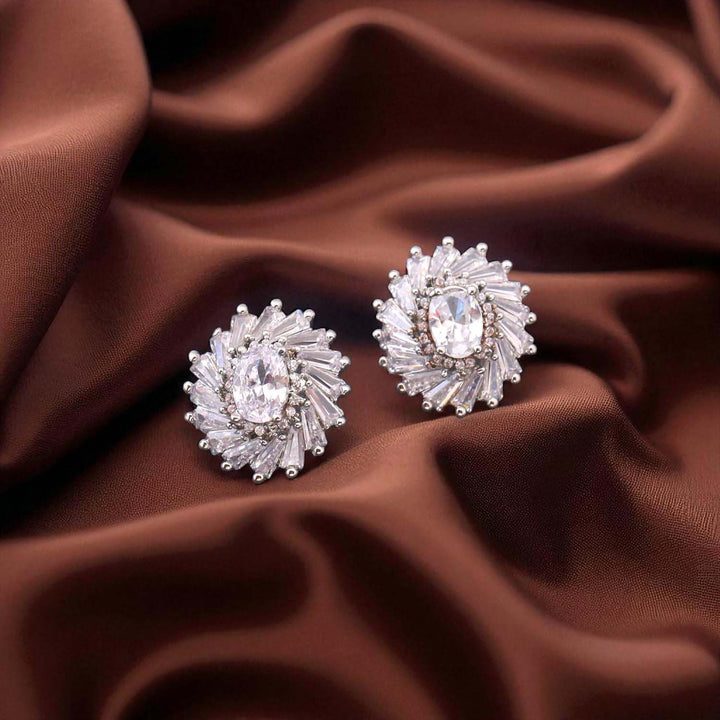 Silver Eularia Zirconia Studs