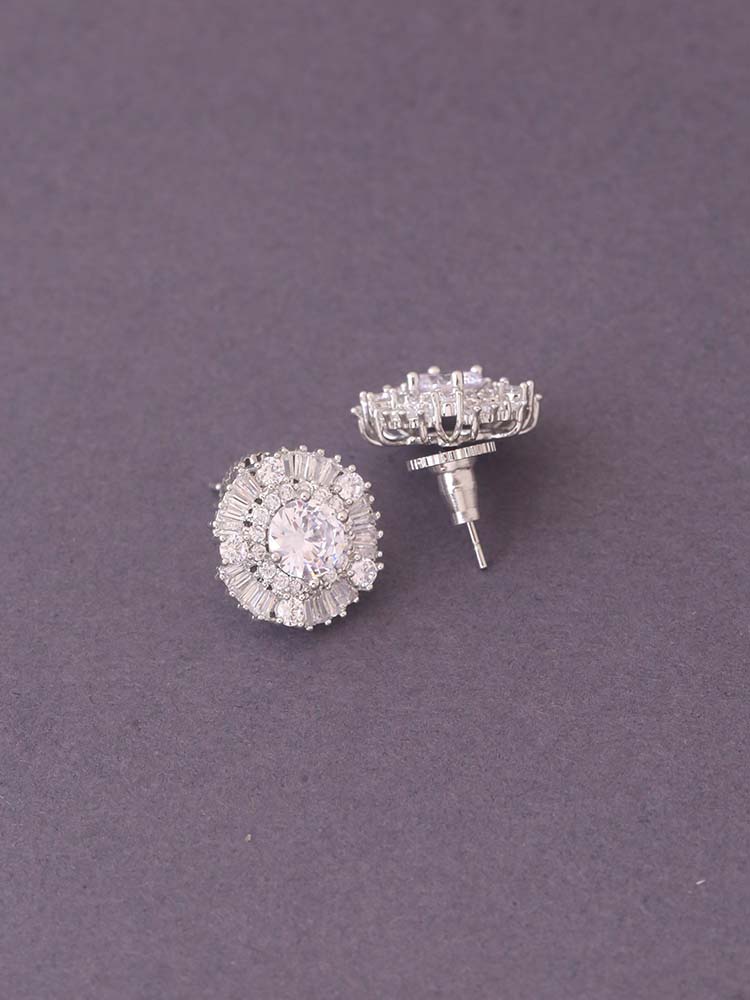 Silver Eulia Zirconia Studs