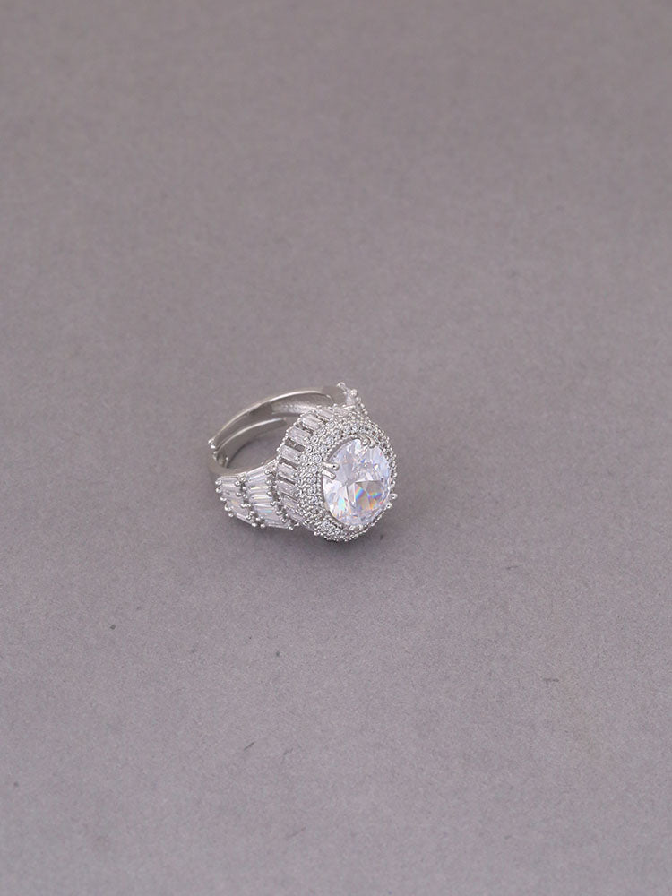 Silver Evgenia Zirconia Ring