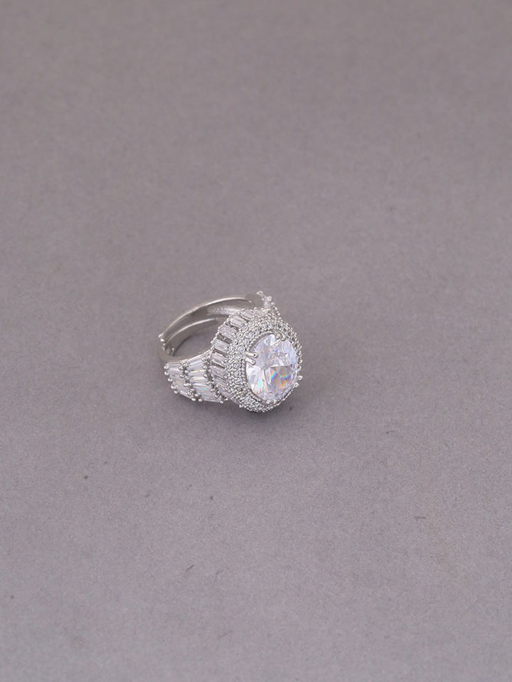 Silver Evgenia Zirconia Ring