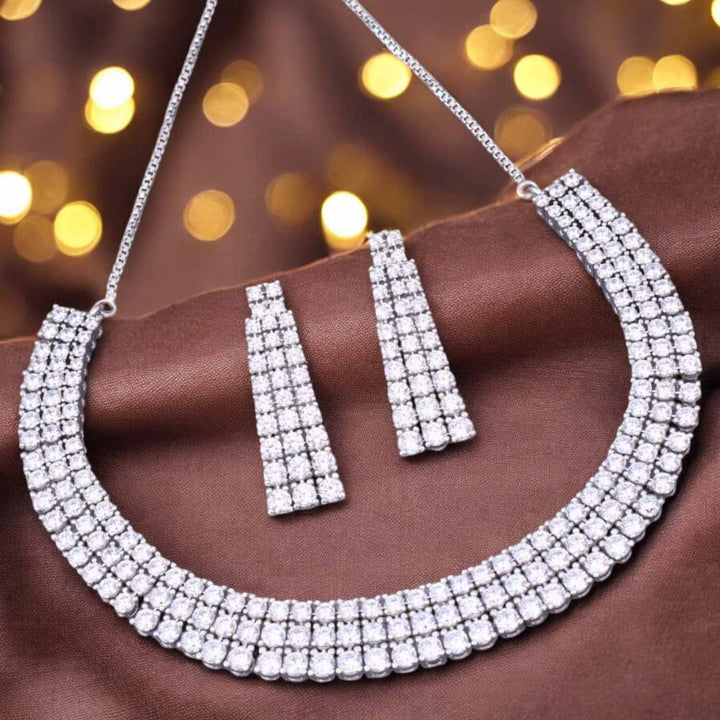 Silver Ezzy Zirconia Jewellery Set