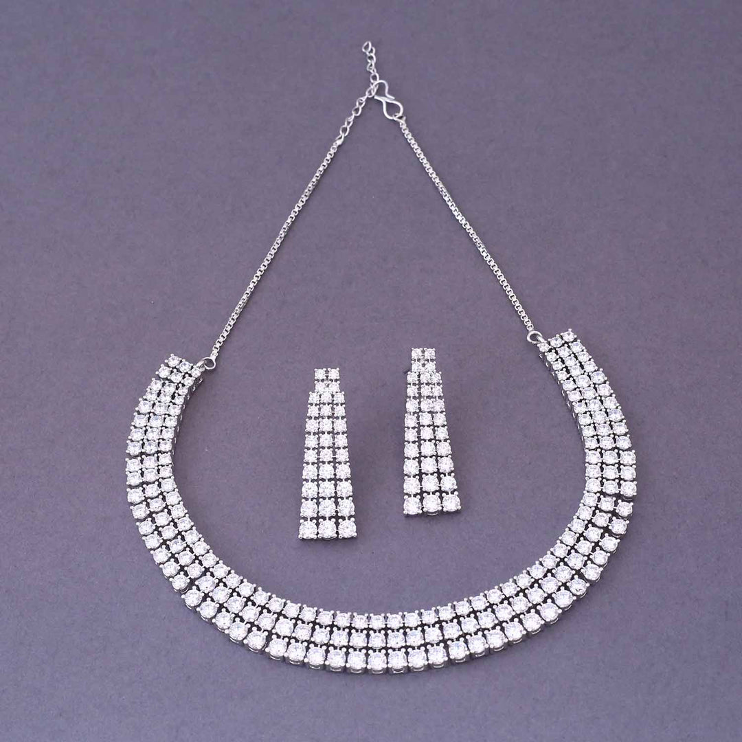 Silver Ezzy Zirconia Jewellery Set