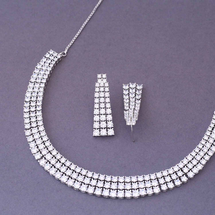 Silver Ezzy Zirconia Jewellery Set