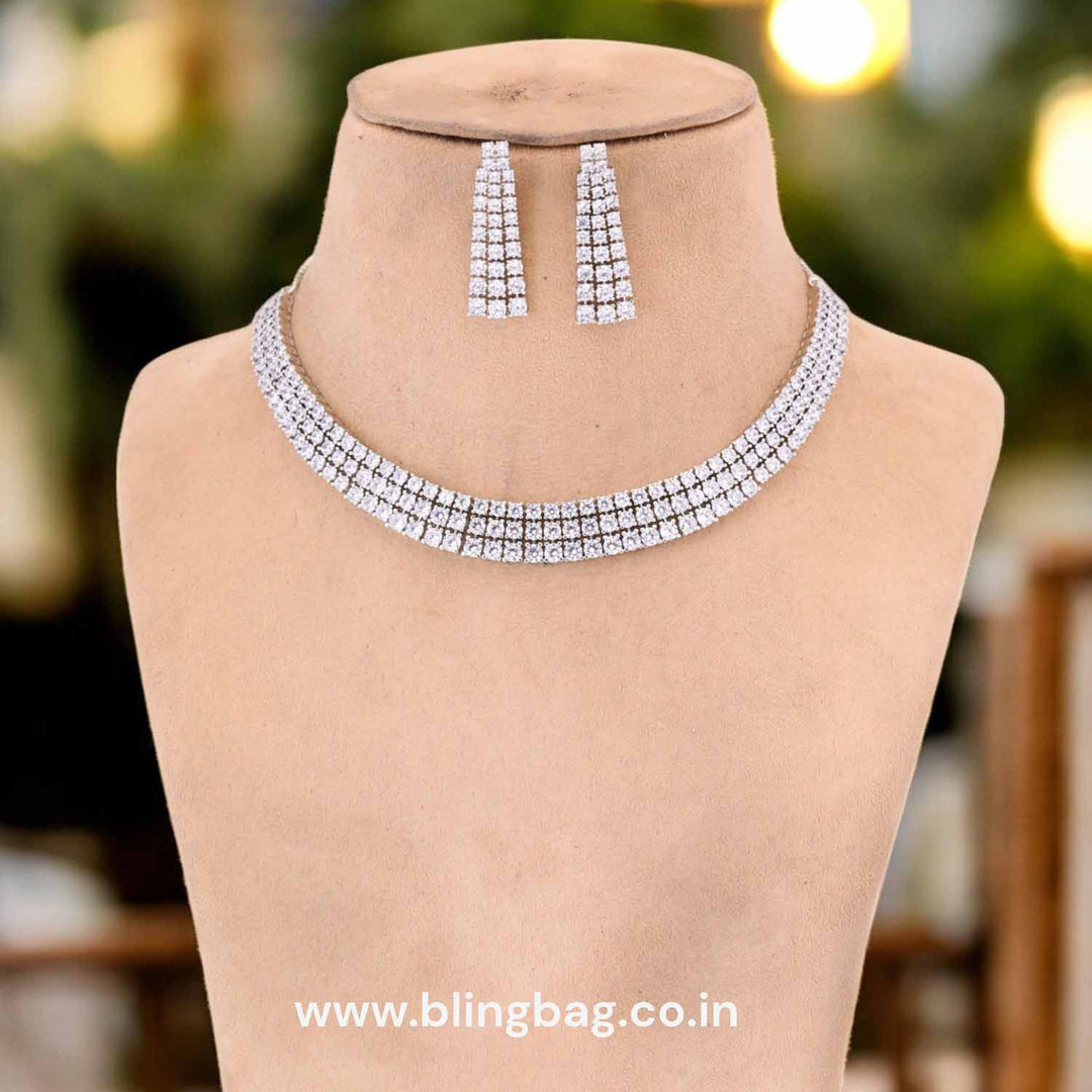 Silver Ezzy Zirconia Jewellery Set