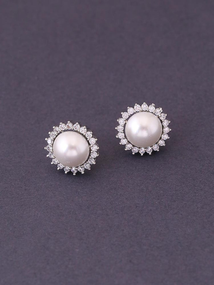 Silver Geraldine Zirconia Studs