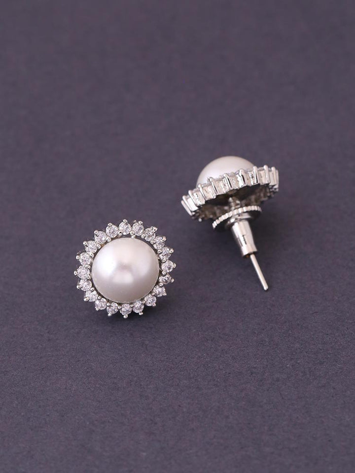 Silver Geraldine Zirconia Studs