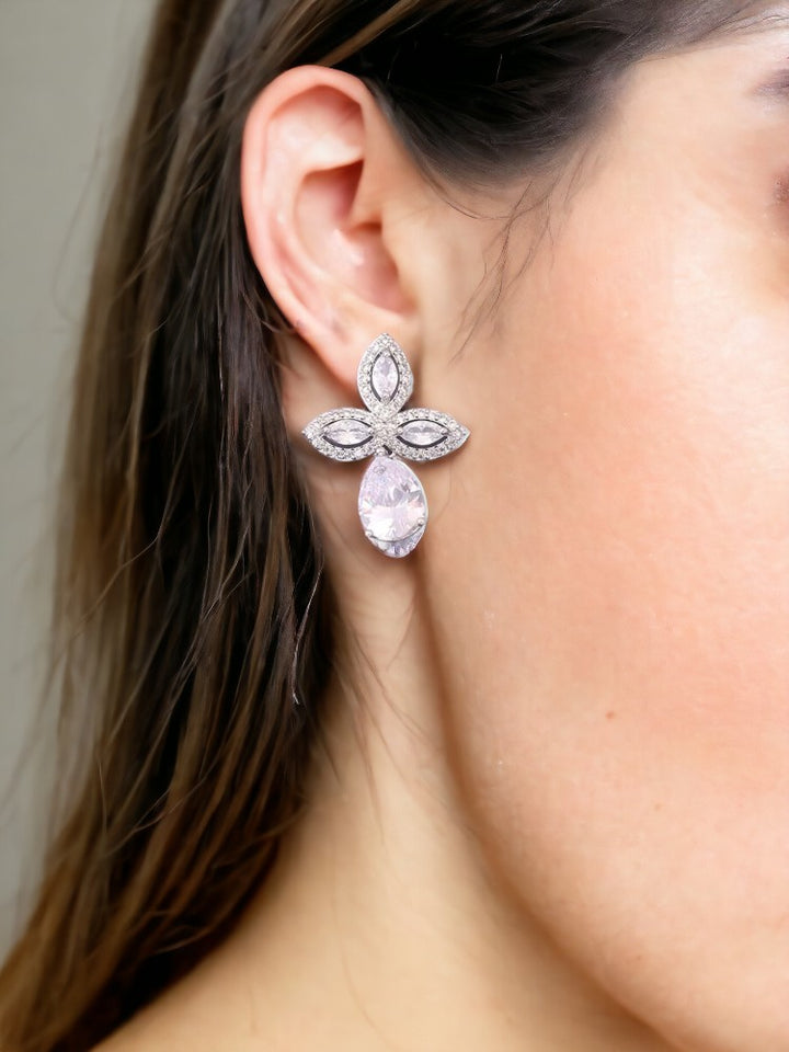 Silver Ginny Zirconia Danglers