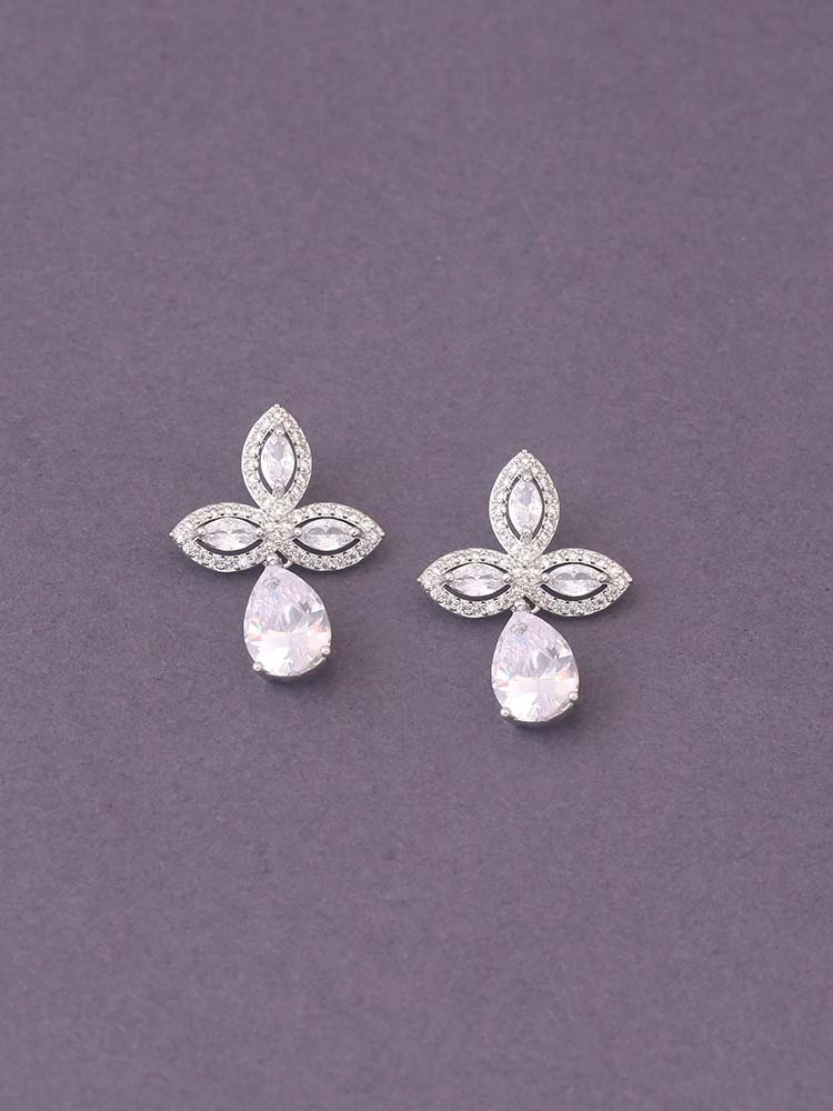 Silver Ginny Zirconia Danglers