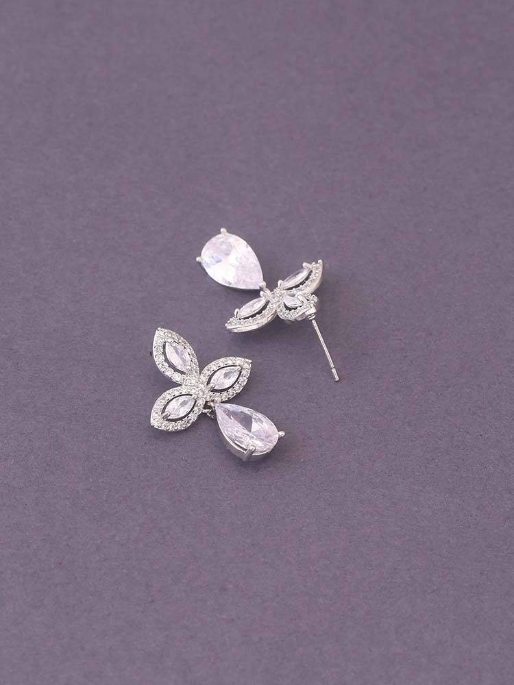 Silver Ginny Zirconia Danglers