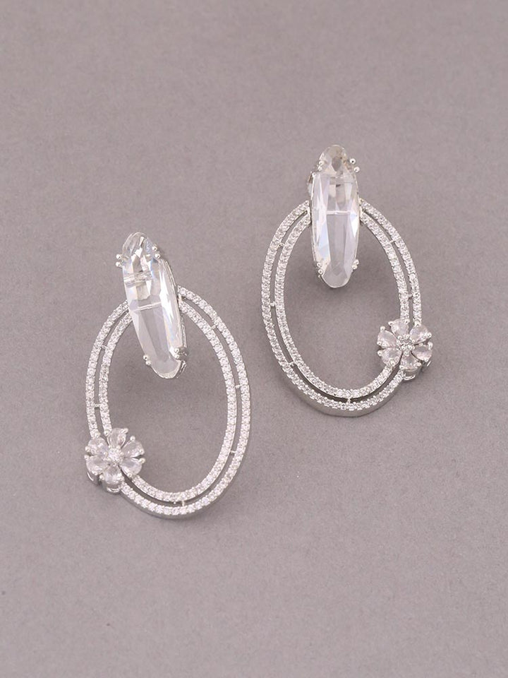 Silver Halsey Zirconia Danglers