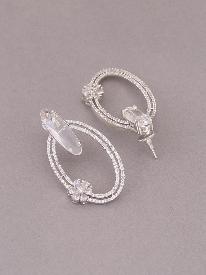 Silver Halsey Zirconia Danglers