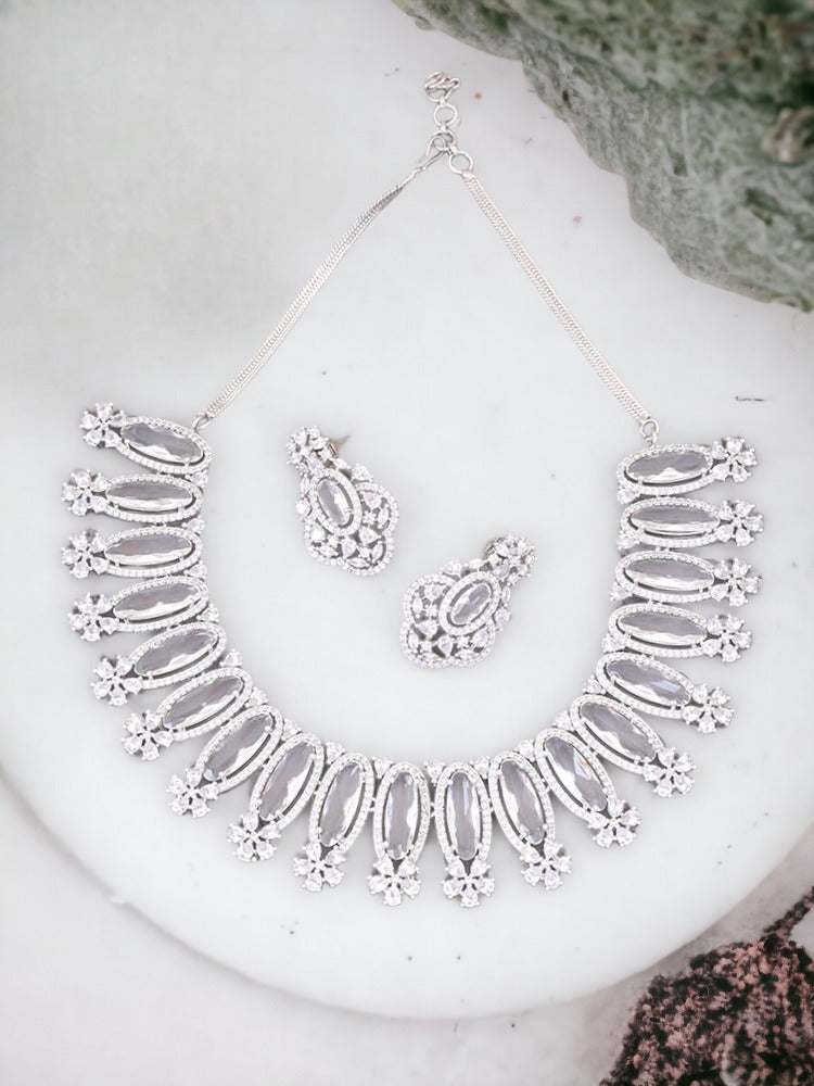 Silver Holly Zirconia Jewellery Set