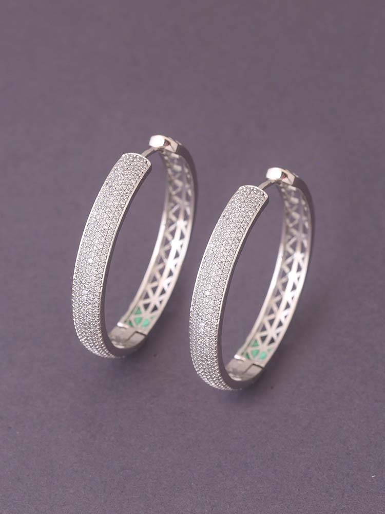 Silver Isadora Zirconia Hoops