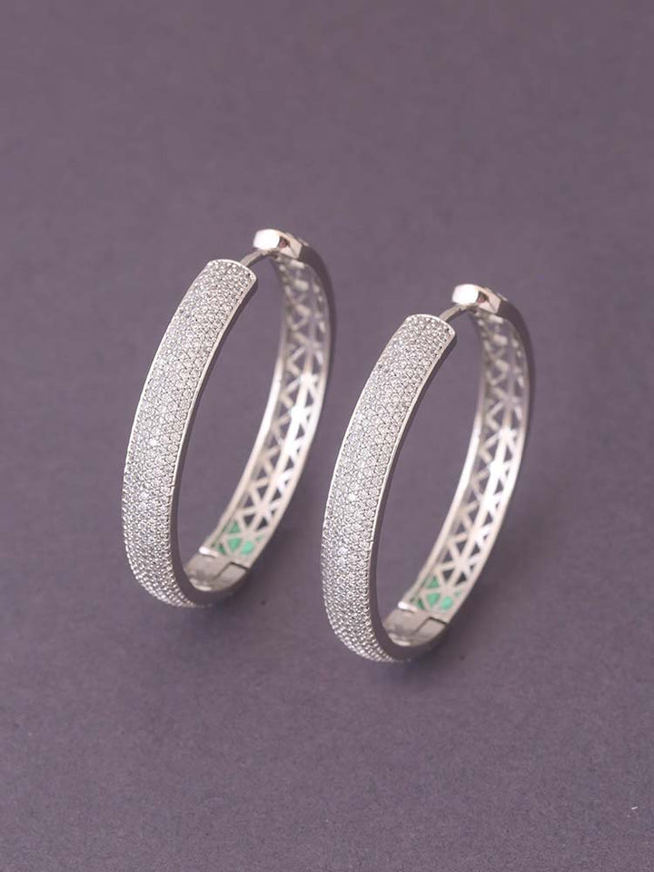 Silver Isadora Zirconia Hoops