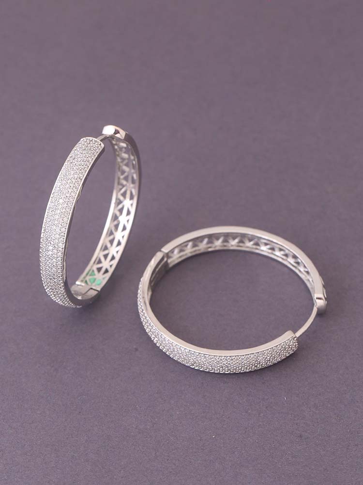 Silver Isadora Zirconia Hoops