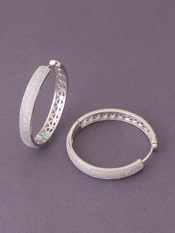 Silver Isadora Zirconia Hoops