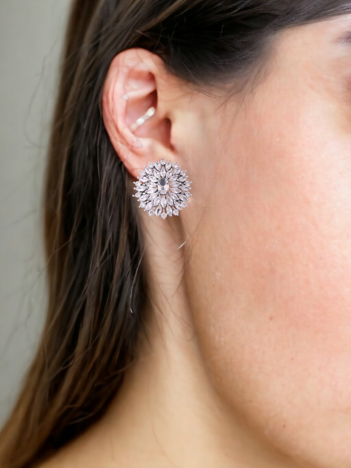 Silver Ivonne Zirconia Studs