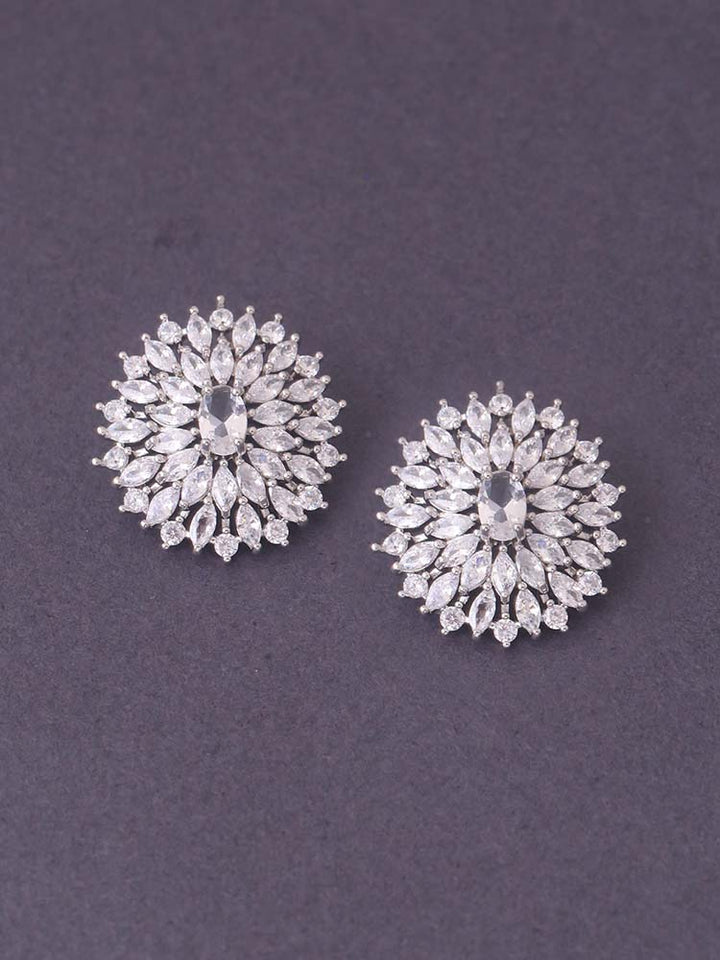 Silver Ivonne Zirconia Studs
