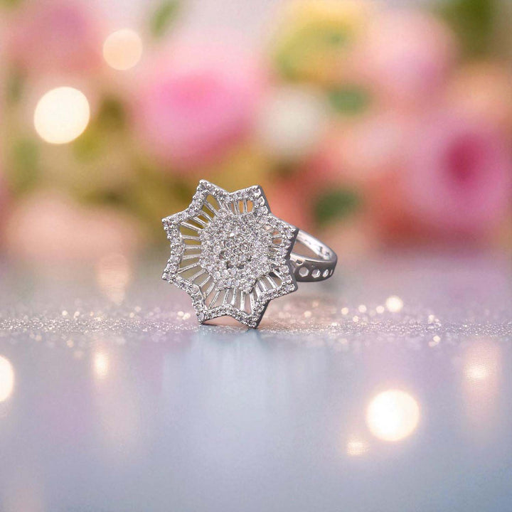 Silver Jordana Adjustable Zirconia Ring