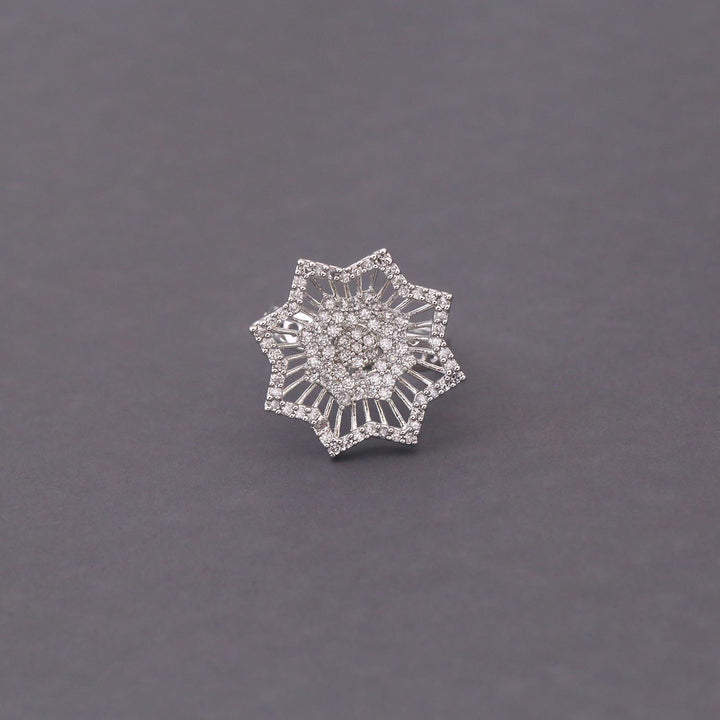 Silver Jordana Adjustable Zirconia Ring