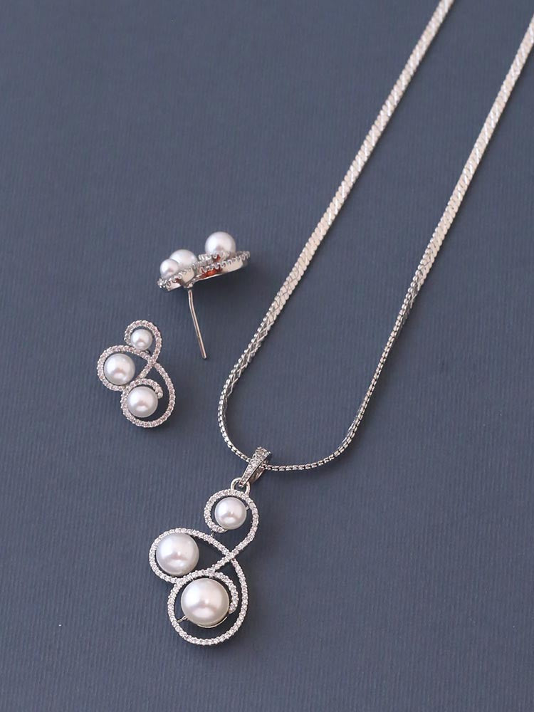 Silver Kathrina Pendant Set