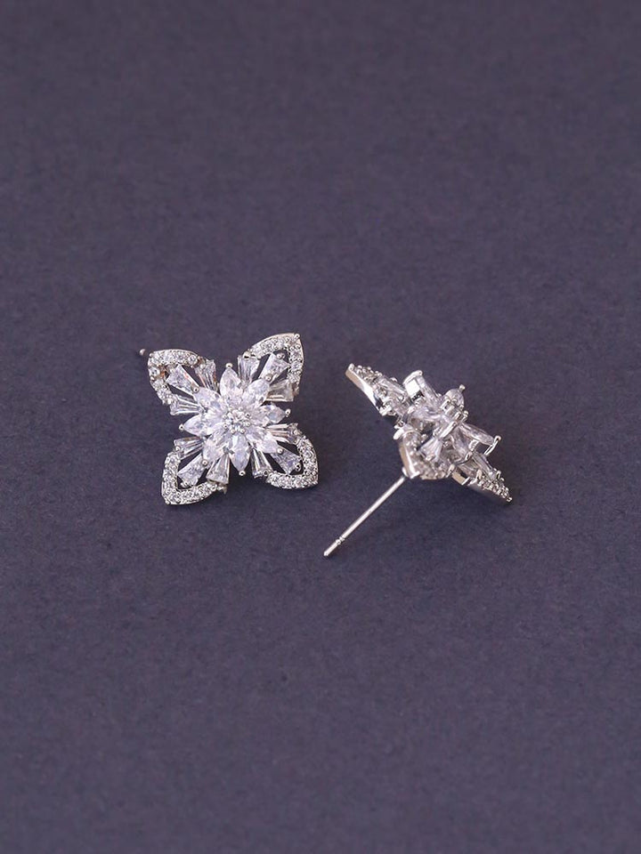 Silver Kitty Zirconia Studs