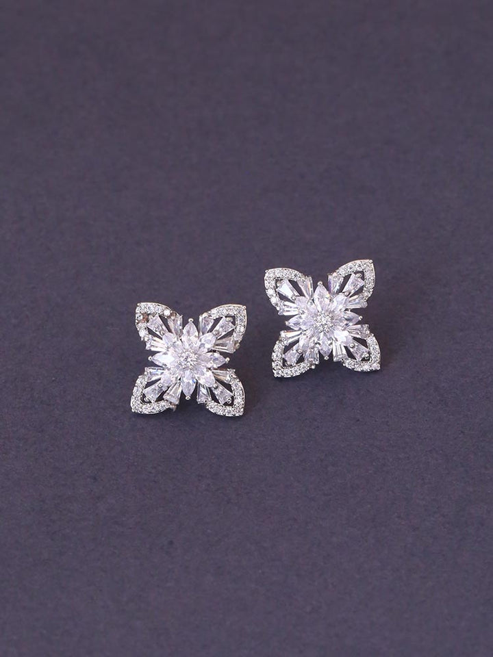Silver Kitty Zirconia Studs