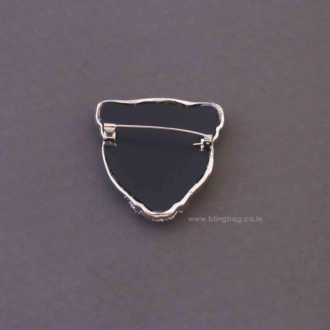 Silver Leopard Brooch