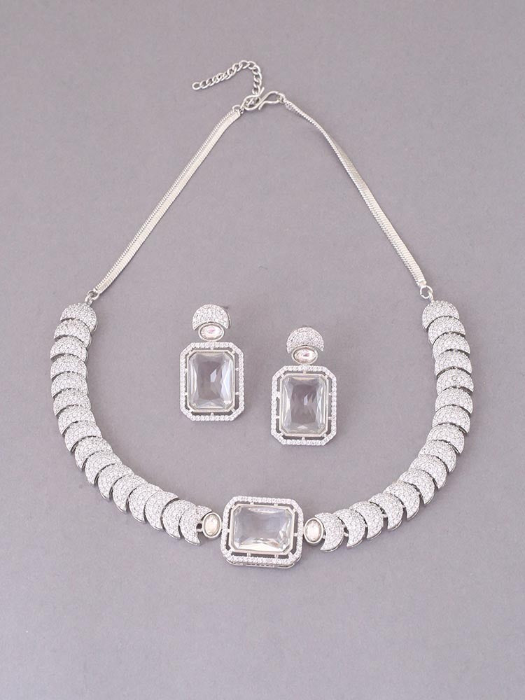 Silver Lisette Zirconia Jewellery Set