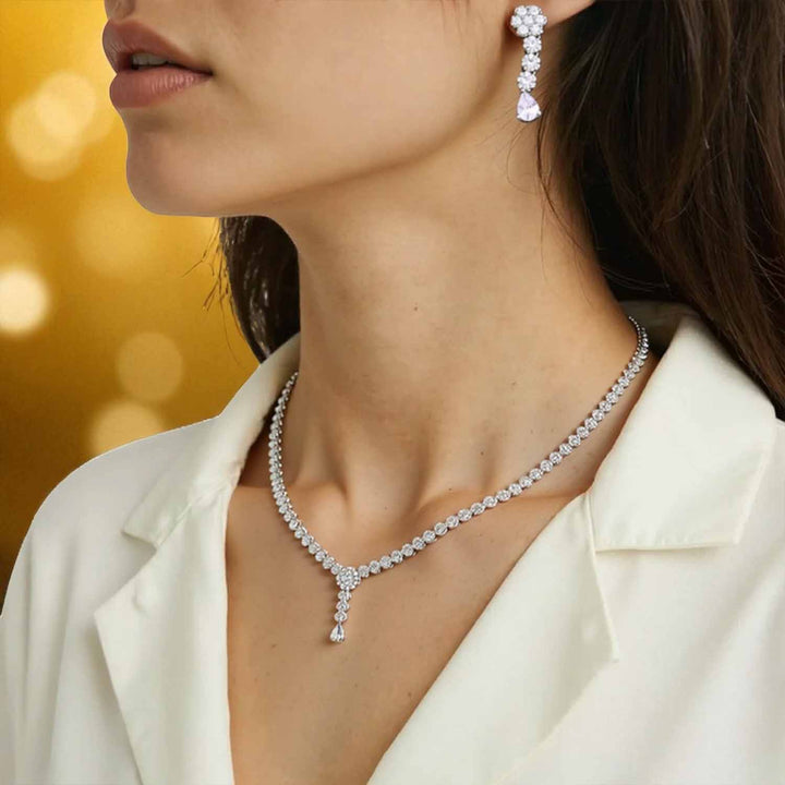 Silver Marianna Zirconia Jewellery Set