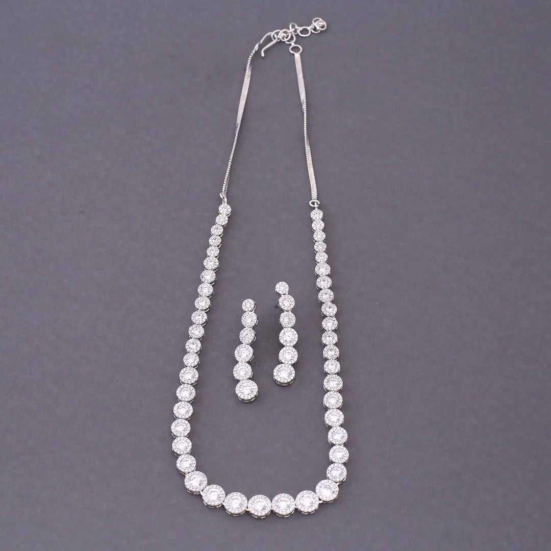 Silver Mayraa Zirconia Jewellery Set