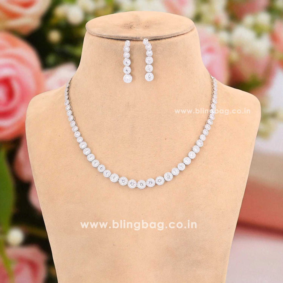 Silver Mayraa Zirconia Jewellery Set