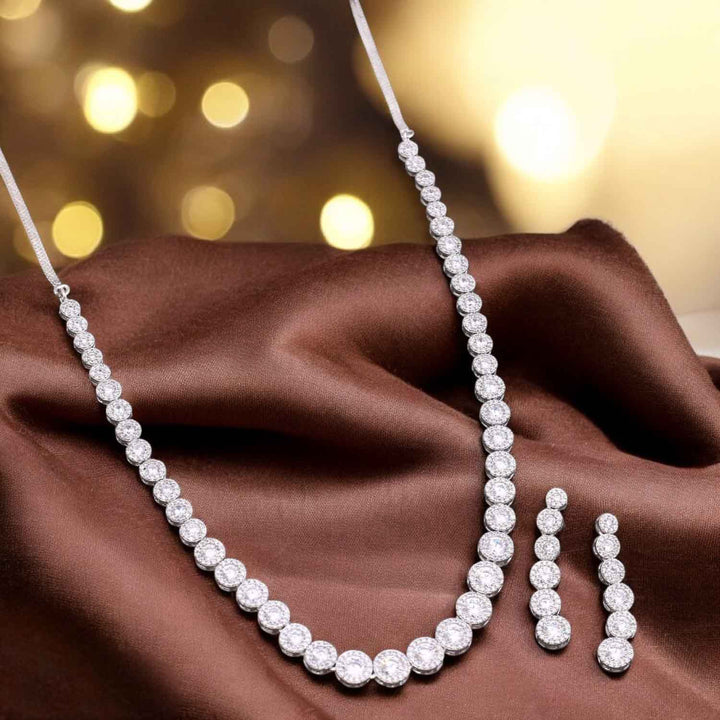 Silver Mayraa Zirconia Jewellery Set