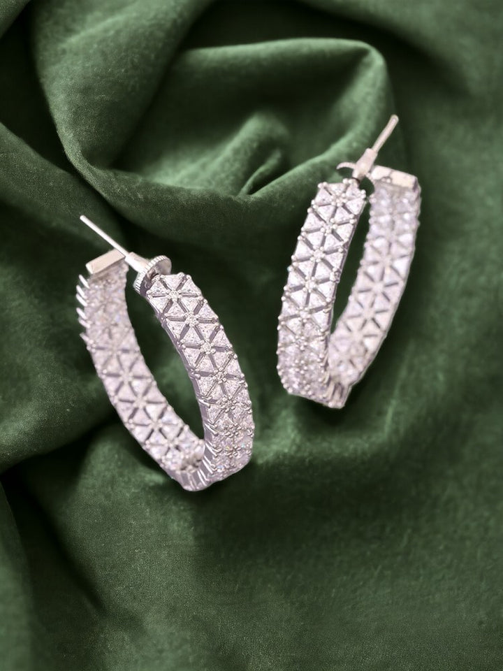 Silver Mega Daleyza Zirconia Hoops