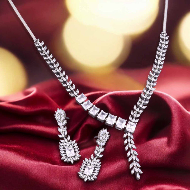 Silver Mehrin Zirconia Jewellery Set
