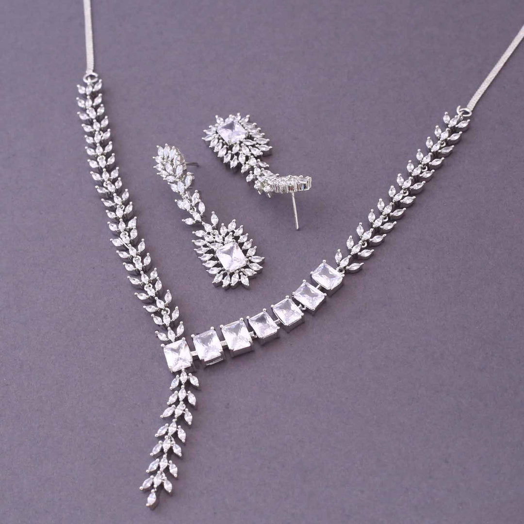 Silver Mehrin Zirconia Jewellery Set