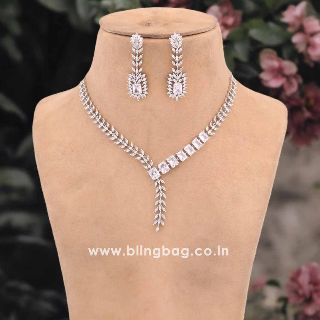 Silver Mehrin Zirconia Jewellery Set
