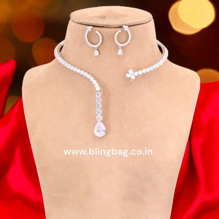 Silver Meinah Hasli Zirconia Jewellery Set