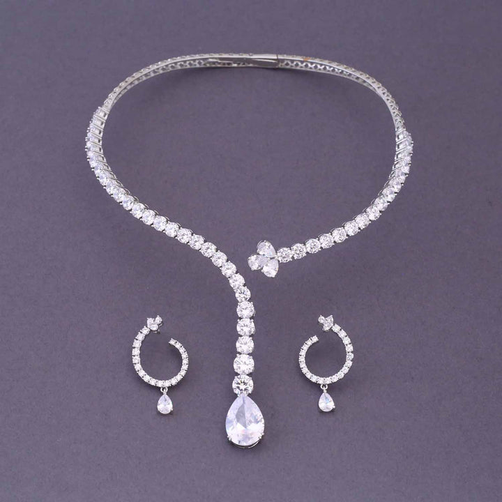 Silver Meinah Hasli Zirconia Jewellery Set