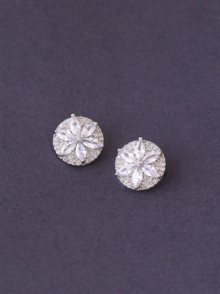 Silver Midori Zirconia Studs