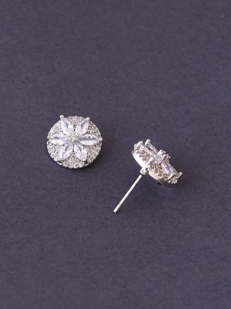 Silver Midori Zirconia Studs