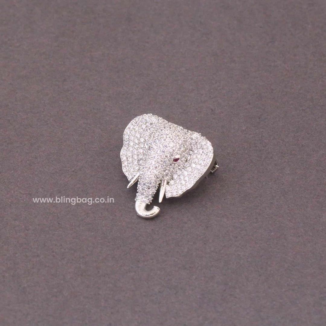 Silver Mini Elephant Brooch