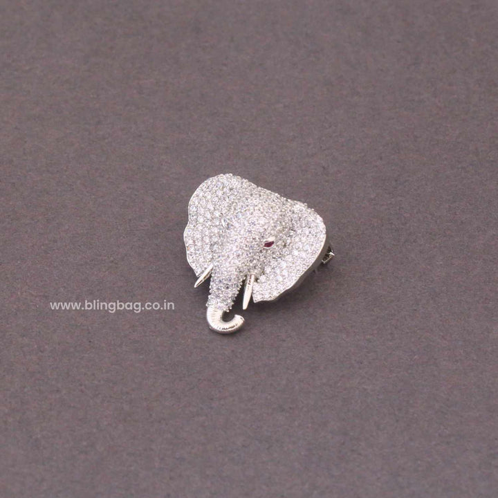 Silver Mini Elephant Brooch
