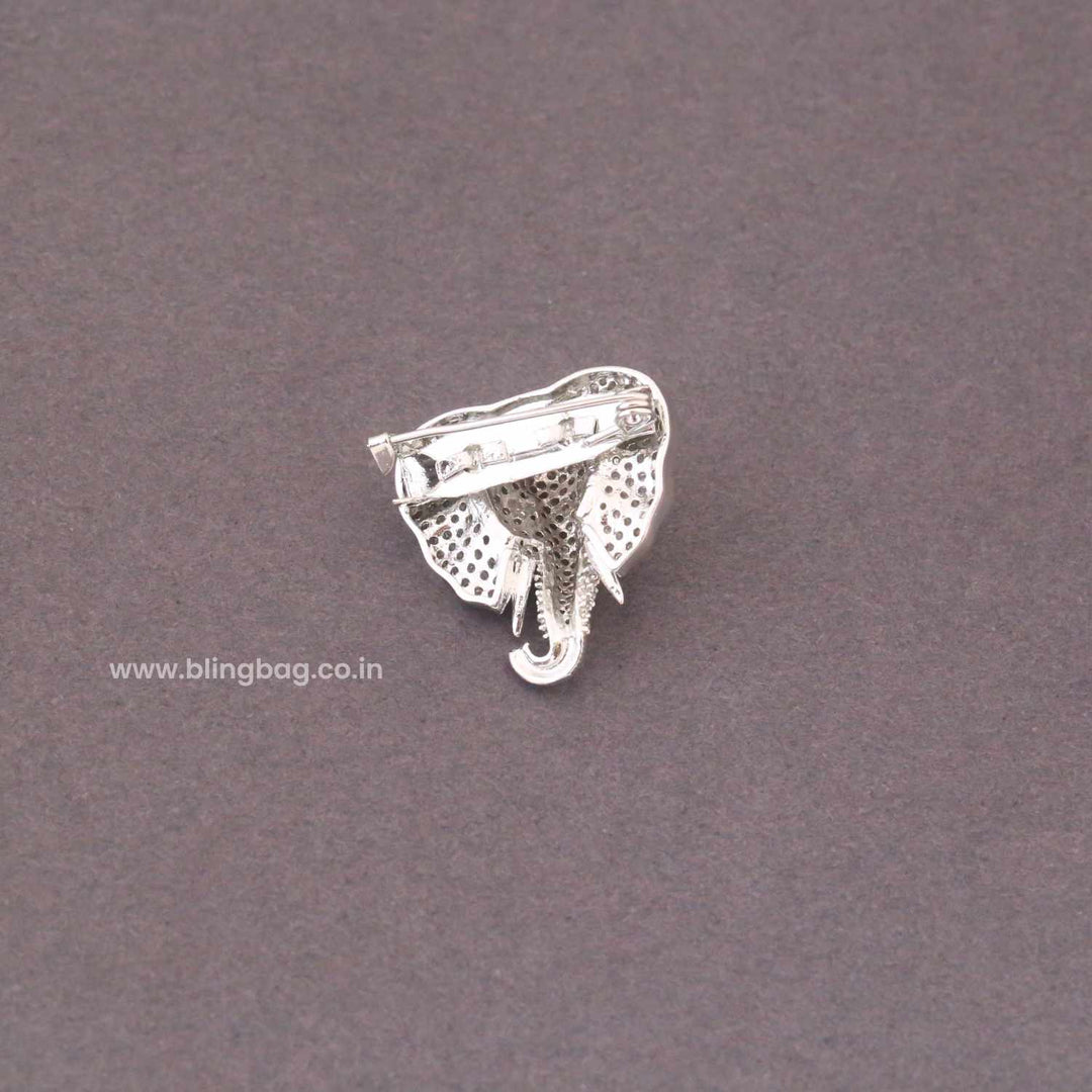 Silver Mini Elephant Brooch