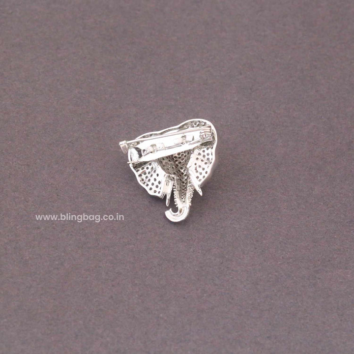 Silver Mini Elephant Brooch